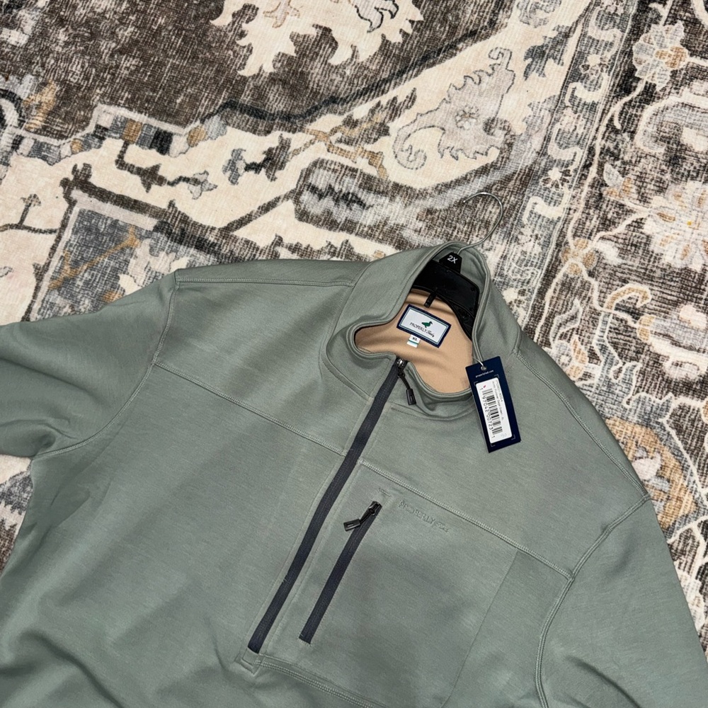 Men's Green Zip-Up Sweater